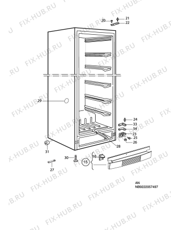 Взрыв-схема холодильника Aeg Electrolux A70318-GS - Схема узла C10 Cabinet